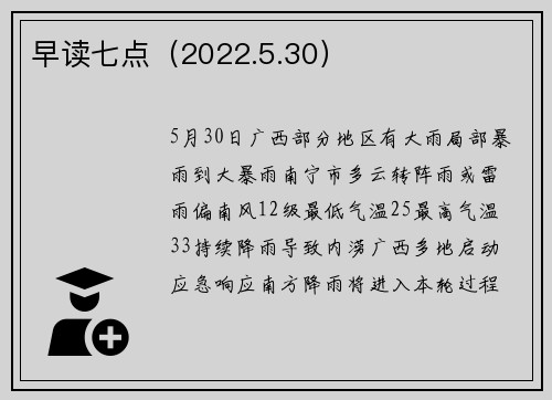 早读七点（2022.5.30）